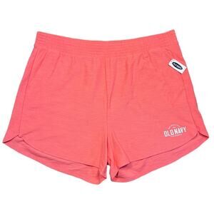 Old Navy Coral Cotton Blend Logo Active Lounge Shorts NWT Womens Size XXL